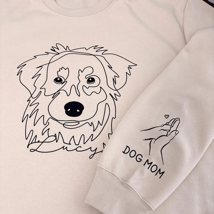 Sweat à capuche impression personnalisé avec contour d'animal de compagnie – Sweat-shirt/t-shirt à point unique.