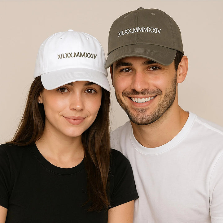 Casquette brodée personnalisée avec chiffres romains