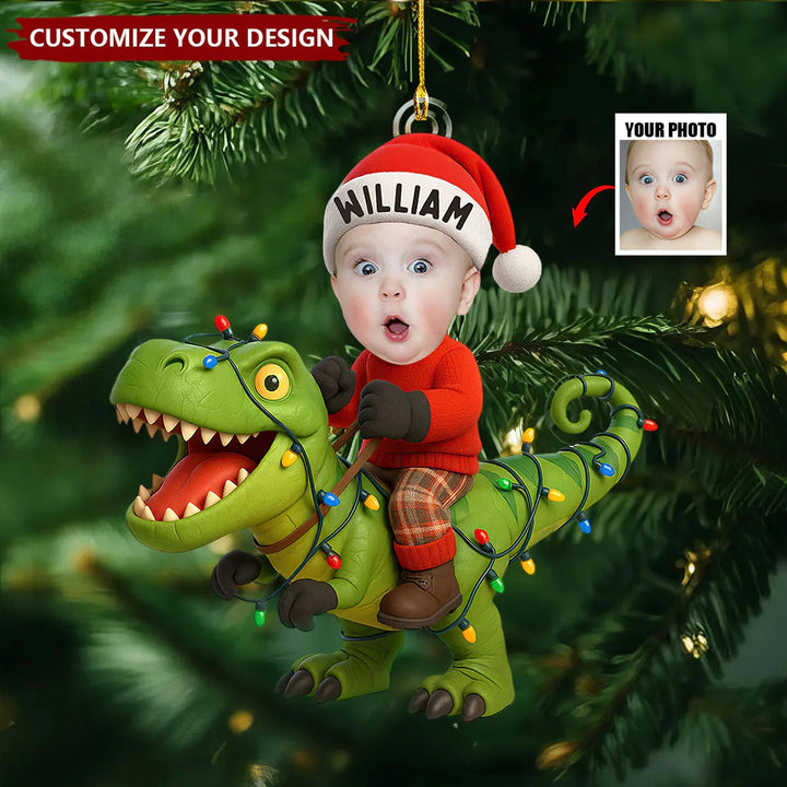 Photo d'enfant personnalisée avec décoration dinosaure, cadeau amusant pour enfant
