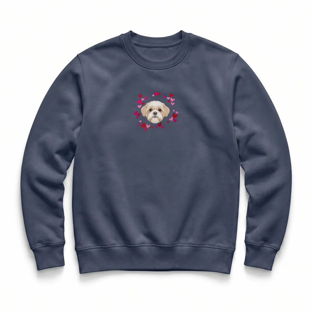 Sweat-shirt brodé avec portrait d'animal de compagnie - Un amour éternel pour les animaux de compagnie