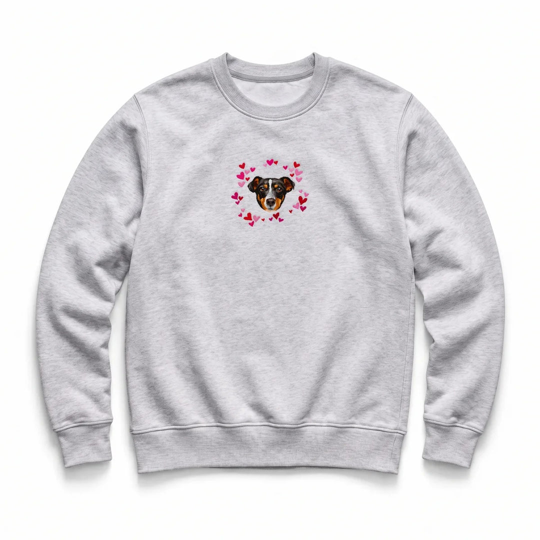 Sweat-shirt brodé avec portrait d'animal de compagnie - Un amour éternel pour les animaux de compagnie