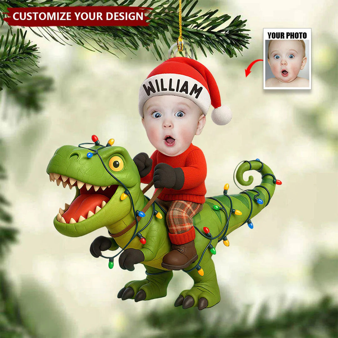 Photo d'enfant personnalisée avec décoration dinosaure, cadeau amusant pour enfant