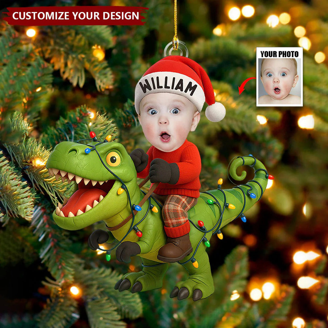 Photo d'enfant personnalisée avec décoration dinosaure, cadeau amusant pour enfant