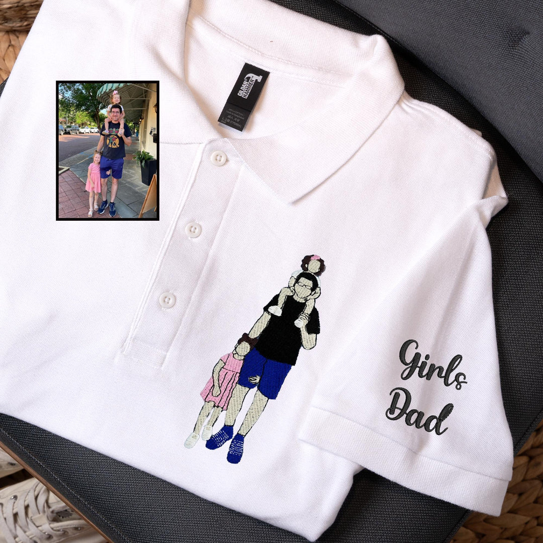 Polo portrait en couleur pour papa - Cadeau pour la fête des pères
