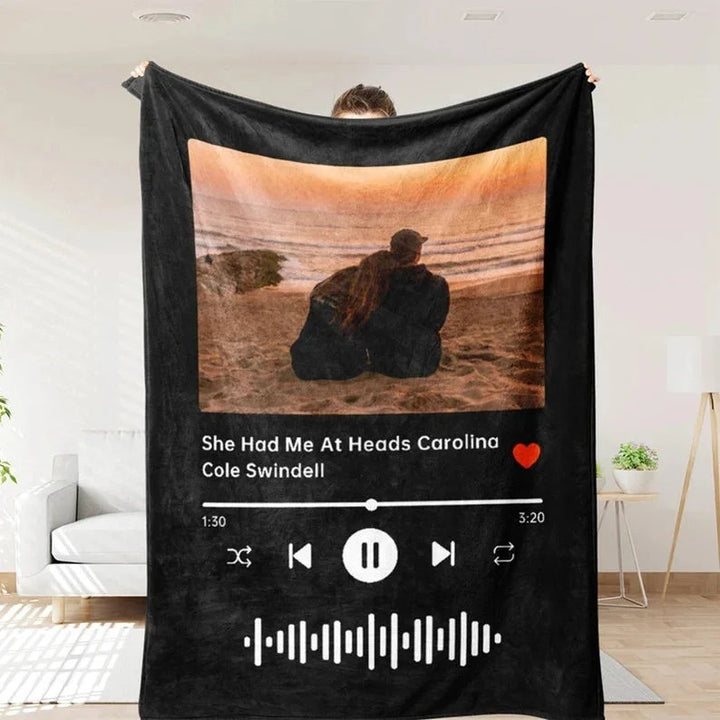 Couverture personnalisée avec des chansons préférées pour couple