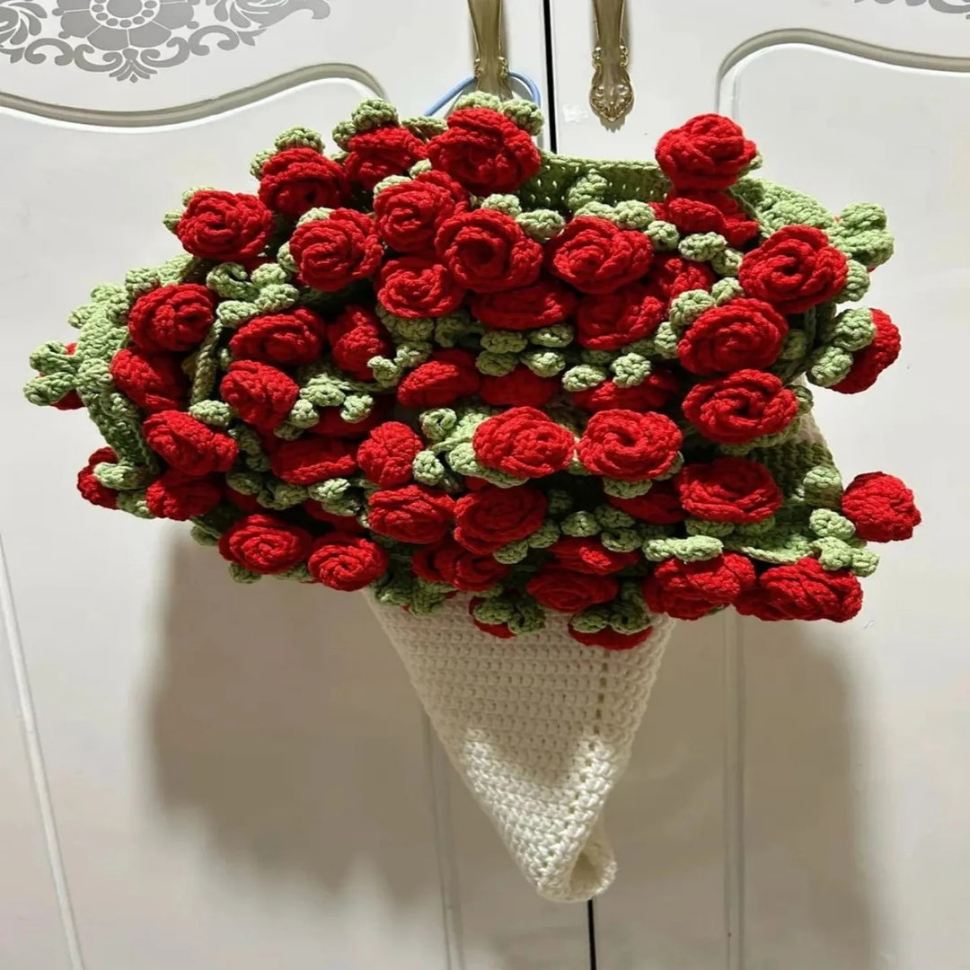 Kit DIY de couverture rose tricotée à la main et cadeau prêt à l'emploi pour la fête des mères et la Saint-Valentin