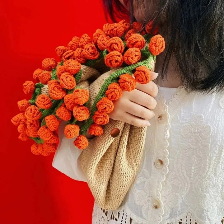 Kit DIY de couverture rose tricotée à la main et cadeau prêt à l'emploi pour la fête des mères et la Saint-Valentin