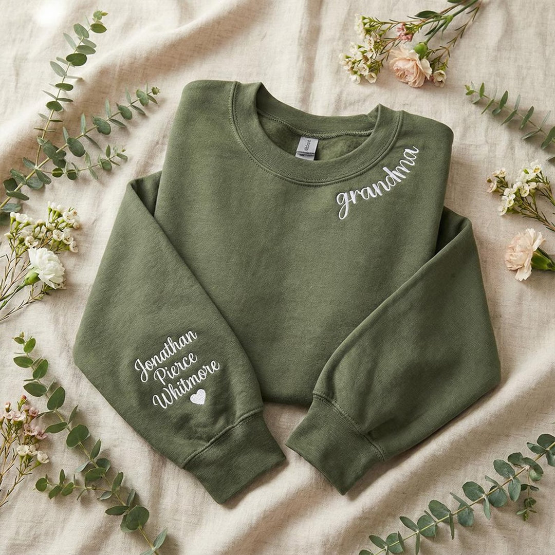 mama Sweat-shirt Personnalisé Brodé pour MAMAN avec le nom de l'enfant