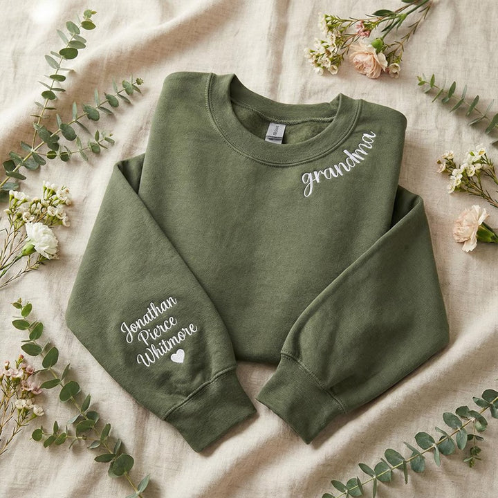 mama Sweat-shirt Personnalisé Brodé pour MAMAN avec le nom de l'enfant