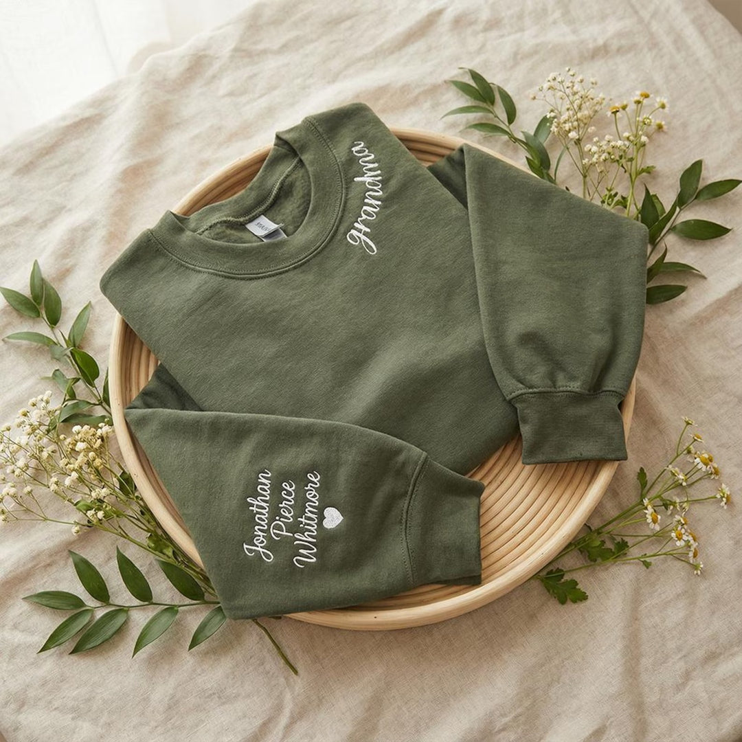 mama Sweat-shirt Personnalisé Brodé pour MAMAN avec le nom de l'enfant