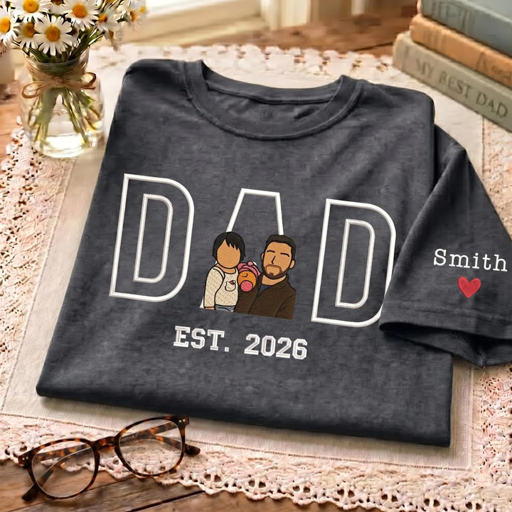 Sweat-shirt brodé personnalisé avec le portrait de papa — le cadeau idéal pour la fête des pères