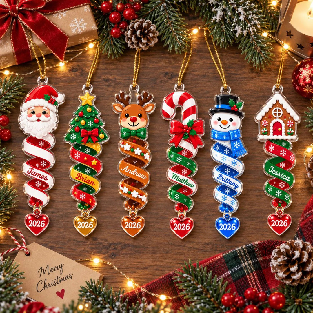 Décorations de Noël personnalisées avec un prénom, cadeaux de Noël pour la famille et les amis