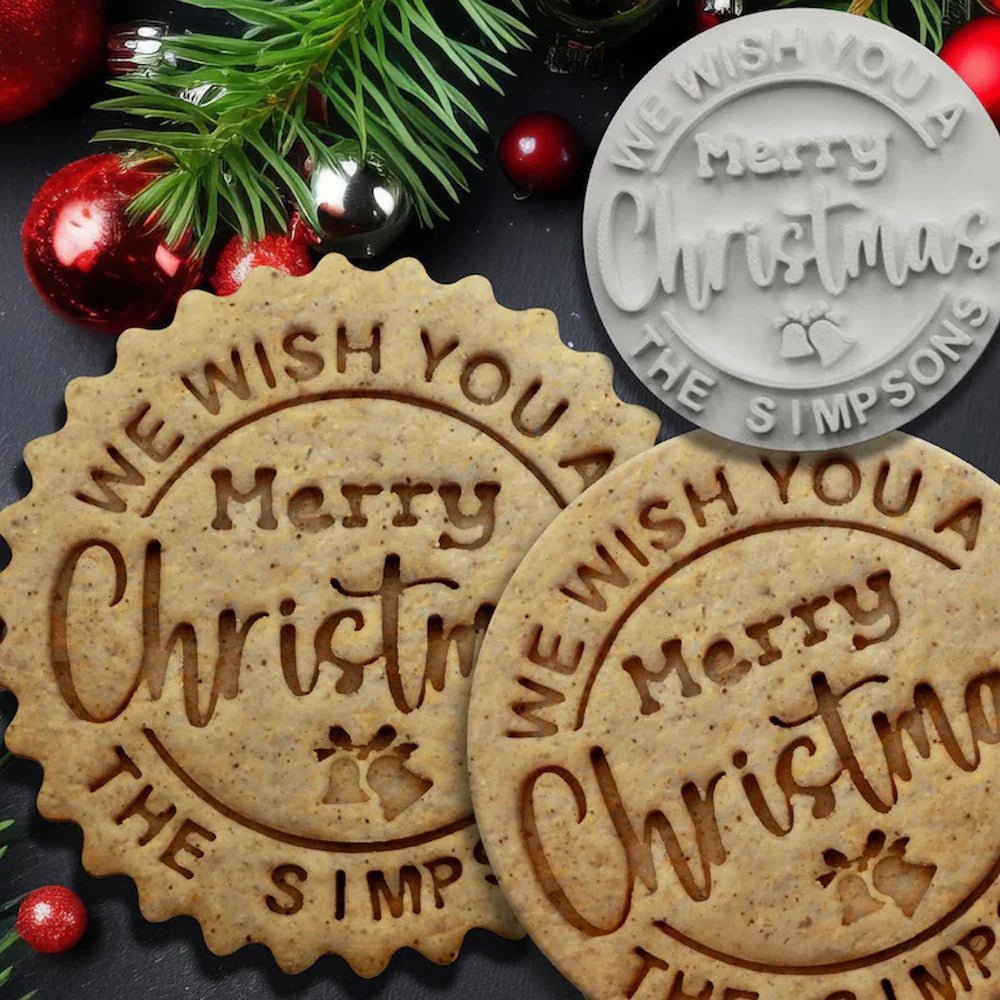 Ensemble de tampons à biscuits de Noël personnalisés avec nom de famille personnalisé, cadeau de pâtisserie pour les fêtes