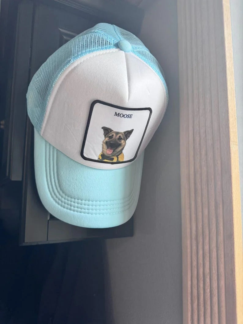 Casquette camionneur en mousse personnalisée pour animaux | Casquette avec photo et nom | Cadeau d'été pour les amoureux des animaux