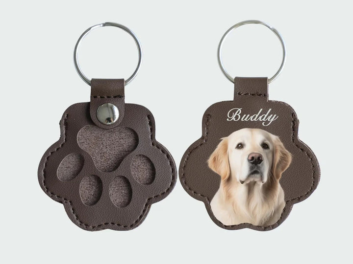 Porte-clés personnalisé pour chien et chat – Photo et nom d'animal de compagnie personnalisés – Cadeau commémoratif pour les amoureux des animaux – Porte-clés souvenir en poils d'animaux