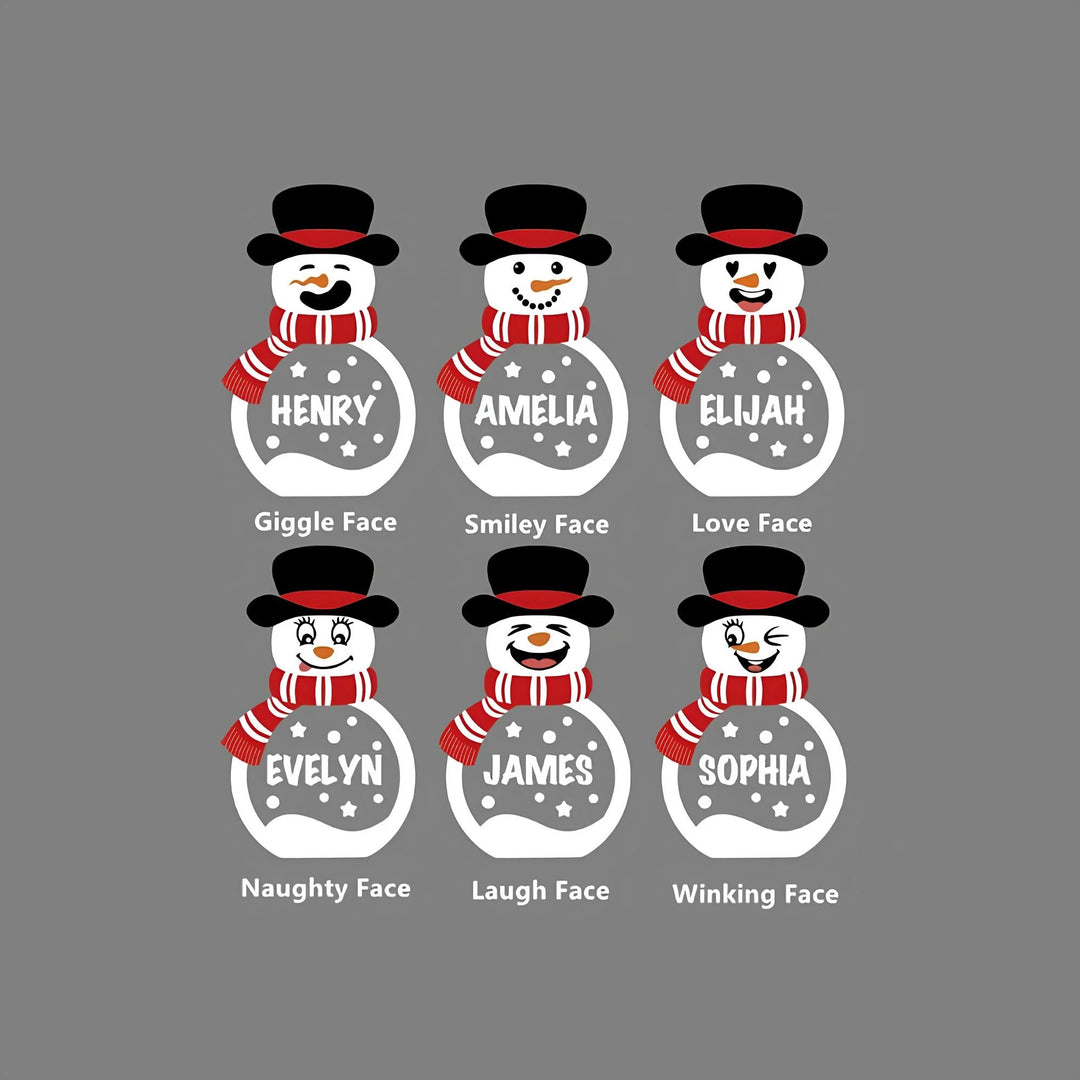 Décoration en bois personnalisée avec lumière LED en forme de bonhomme de neige