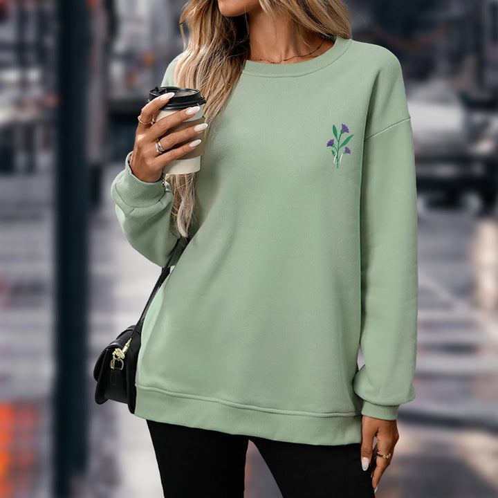 Sweat-shirt multicolore à fleurs d'anniversaire personnalisé avec initiales brodées, parfait pour la famille et les amis