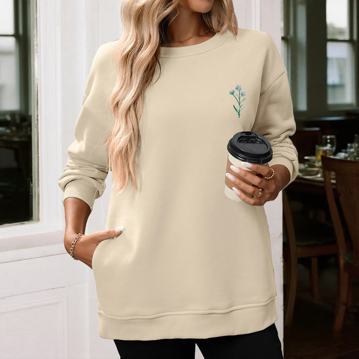 Sweat-shirt multicolore à fleurs d'anniversaire personnalisé avec initiales brodées, parfait pour la famille et les amis