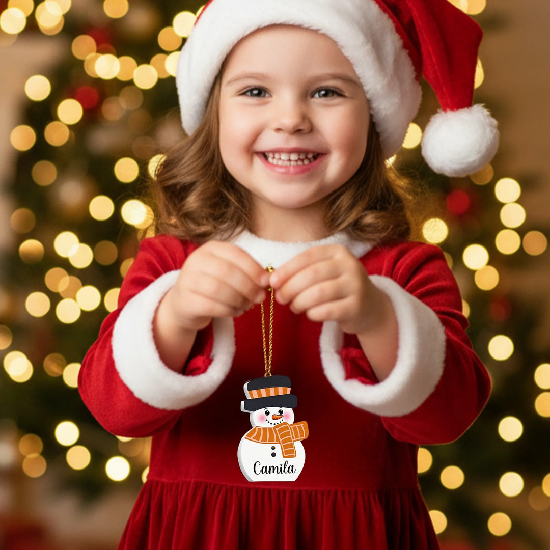 Décoration personnalisée de bonhommes de neige mignons de 1 à 10 avec nom pour la décoration intérieure