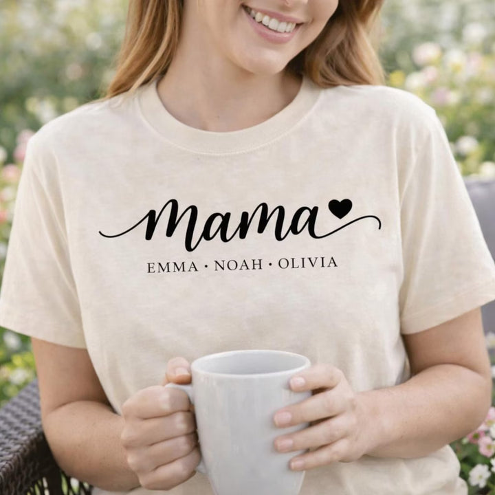 Sweat-shirt pour maman avec prénoms de ses enfants – personnalisé et imprimé à chaud