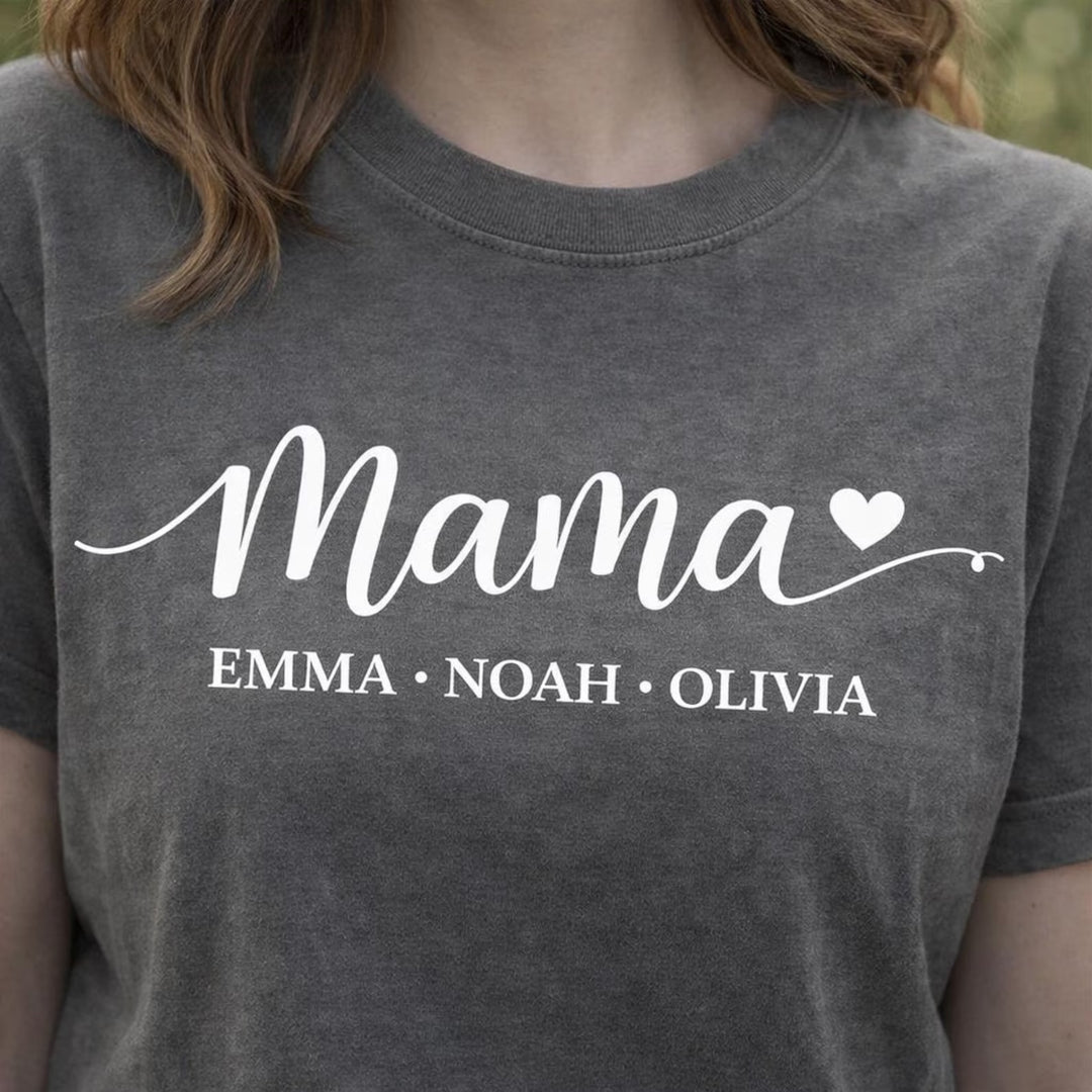 Sweat-shirt pour maman avec prénoms de ses enfants – personnalisé et imprimé à chaud