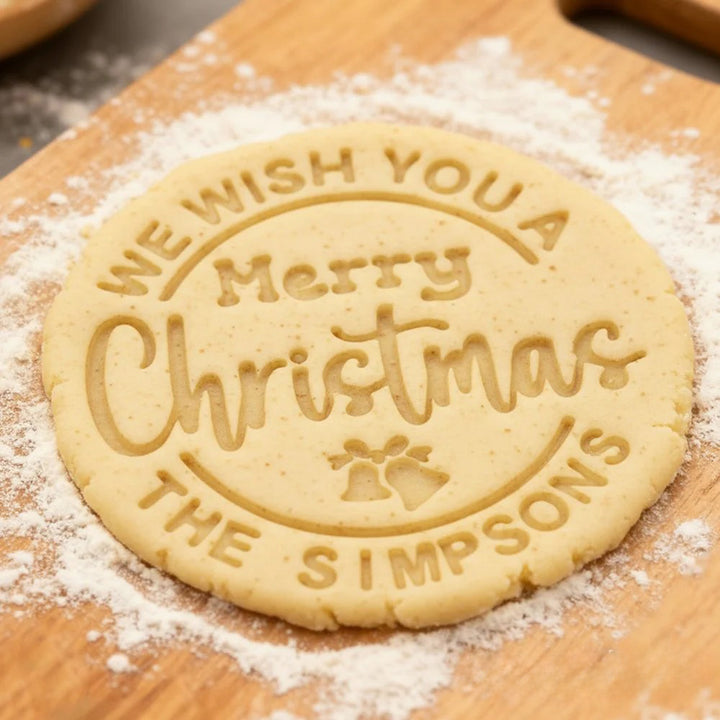 Ensemble de tampons à biscuits de Noël personnalisés avec nom de famille personnalisé, cadeau de pâtisserie pour les fêtes