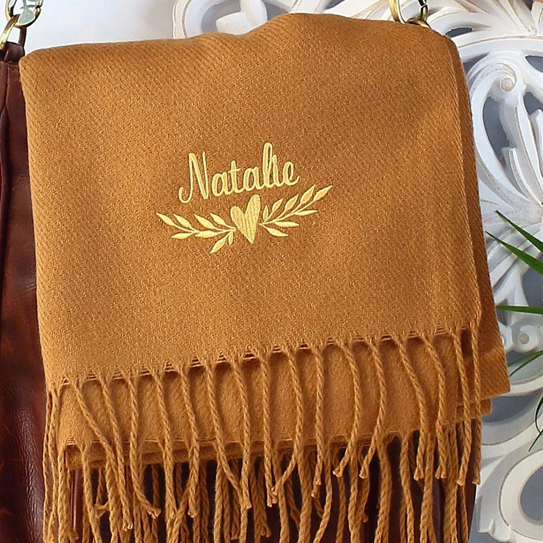 Écharpe de luxe brodée personnalisée