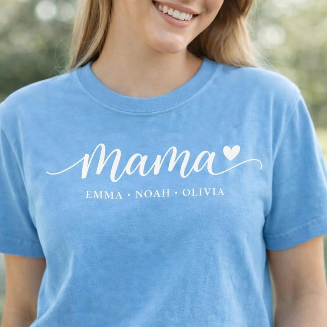 Sweat-shirt pour maman avec prénoms de ses enfants – personnalisé et imprimé à chaud