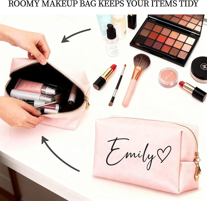 Trousse de maquillage personnalisée avec nom, cadeau de Noël