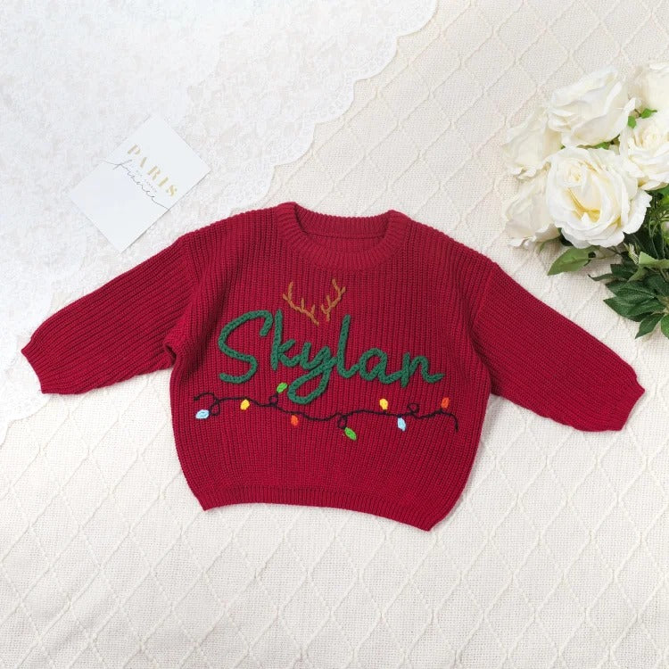 Pull de Noël personnalisé et fait main pour bébé et enfant