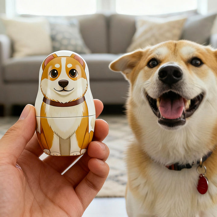 Poupée Russe Personnalisée Avec Portrait De Famille Style Dessin Animé - Cadeau De Noël Pour Couple