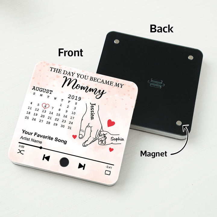 Le jour où tu es devenue ma grand-mère, calendrier personnalisé, aimant de réfrigérateur musical personnalisé