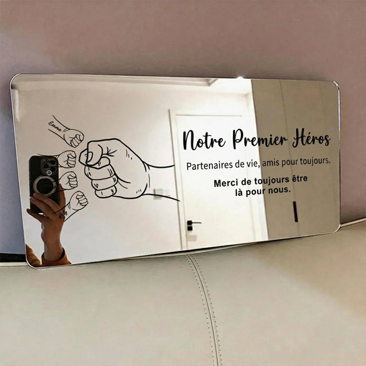 Lampe miroir personnalisée Papa & Enfants-Cadeau pour la Fête des Pères