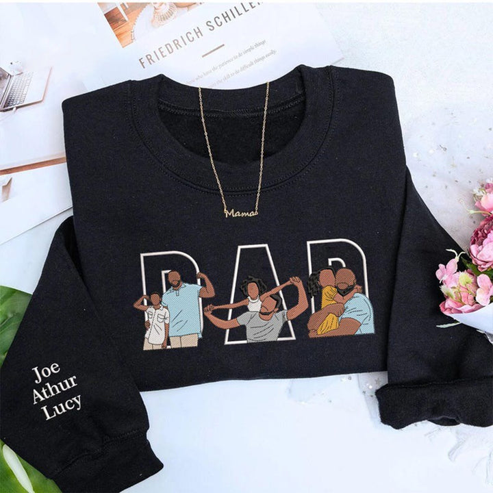 T-shirts et sweatshirts photo brodés personnalisés pour papa/papy avec l'année EST