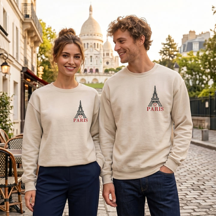 T shirt personnalisé Paris Souvenir de voyage Broderie Tour Eiffel