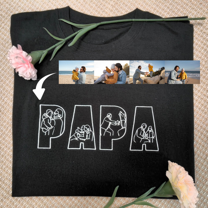 T-shirts et sweat-shirts personnalisés brodés à partir de photos pour PAPA