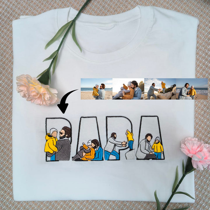 T-shirts et sweat-shirts personnalisés brodés à partir de photos pour PAPA