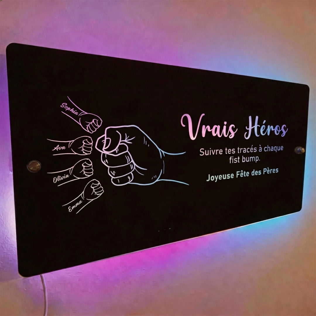 Lampe miroir personnalisée Papa & Enfants-Cadeau pour la Fête des Pères