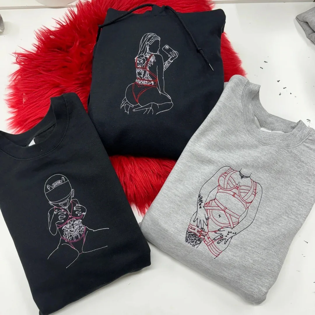 2025Sweat-shirt brodé personnalisé – Cadeau portrait sexy personnalisé pour lui 💕🔥