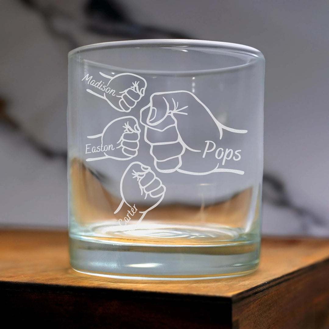 Verres à whisky personnalisés pour la fête des pères – Nom de l'enfant personnalisé