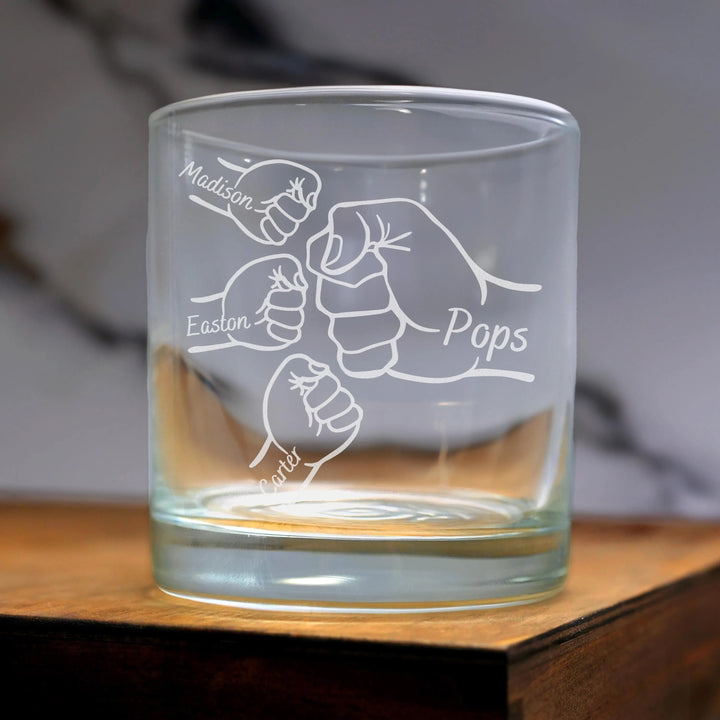 Verres à whisky personnalisés pour la fête des pères – Nom de l'enfant personnalisé