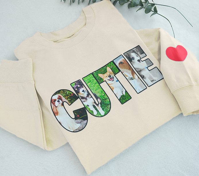 Sweat-shirt à capuche personnalisé avec photo et nom d'animal de compagnie