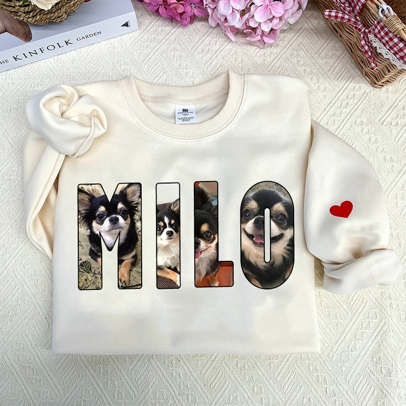 Sweat-shirt à capuche personnalisé avec photo et nom d'animal de compagnie