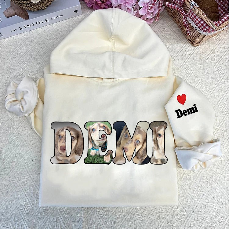Sweat-shirt à capuche personnalisé avec photo et nom d'animal de compagnie