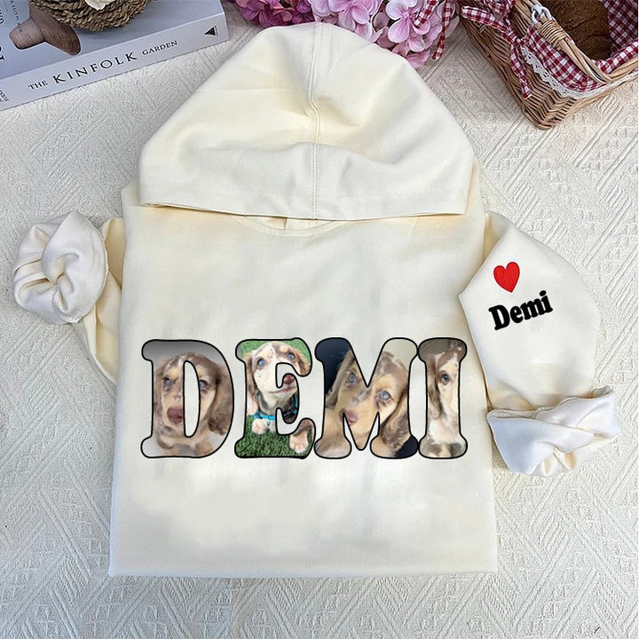 Sweat-shirt à capuche personnalisé avec photo et nom d'animal de compagnie