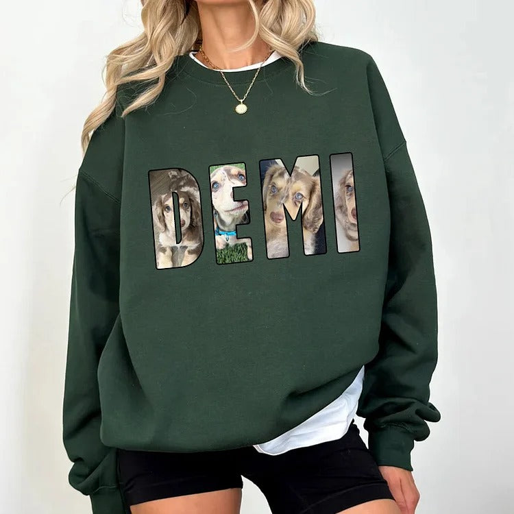 Sweat-shirt à capuche personnalisé avec photo et nom d'animal de compagnie