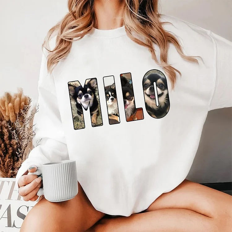 Sweat-shirt à capuche personnalisé avec photo et nom d'animal de compagnie