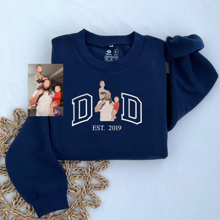 Sweat-shirt personnalisé brodé avec photo pour PAPA