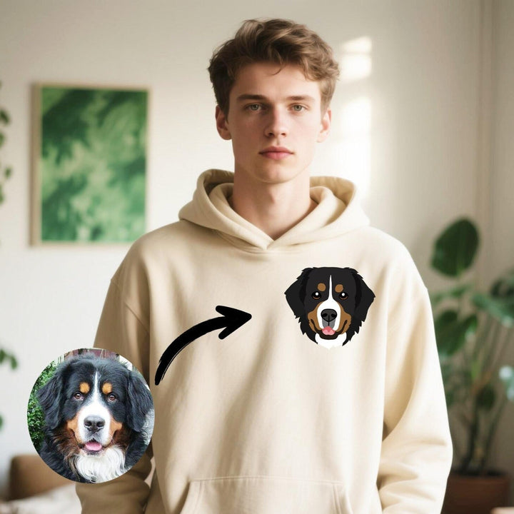 T-shirt sweat avec imprimé portrait d'animal,chat/chien
