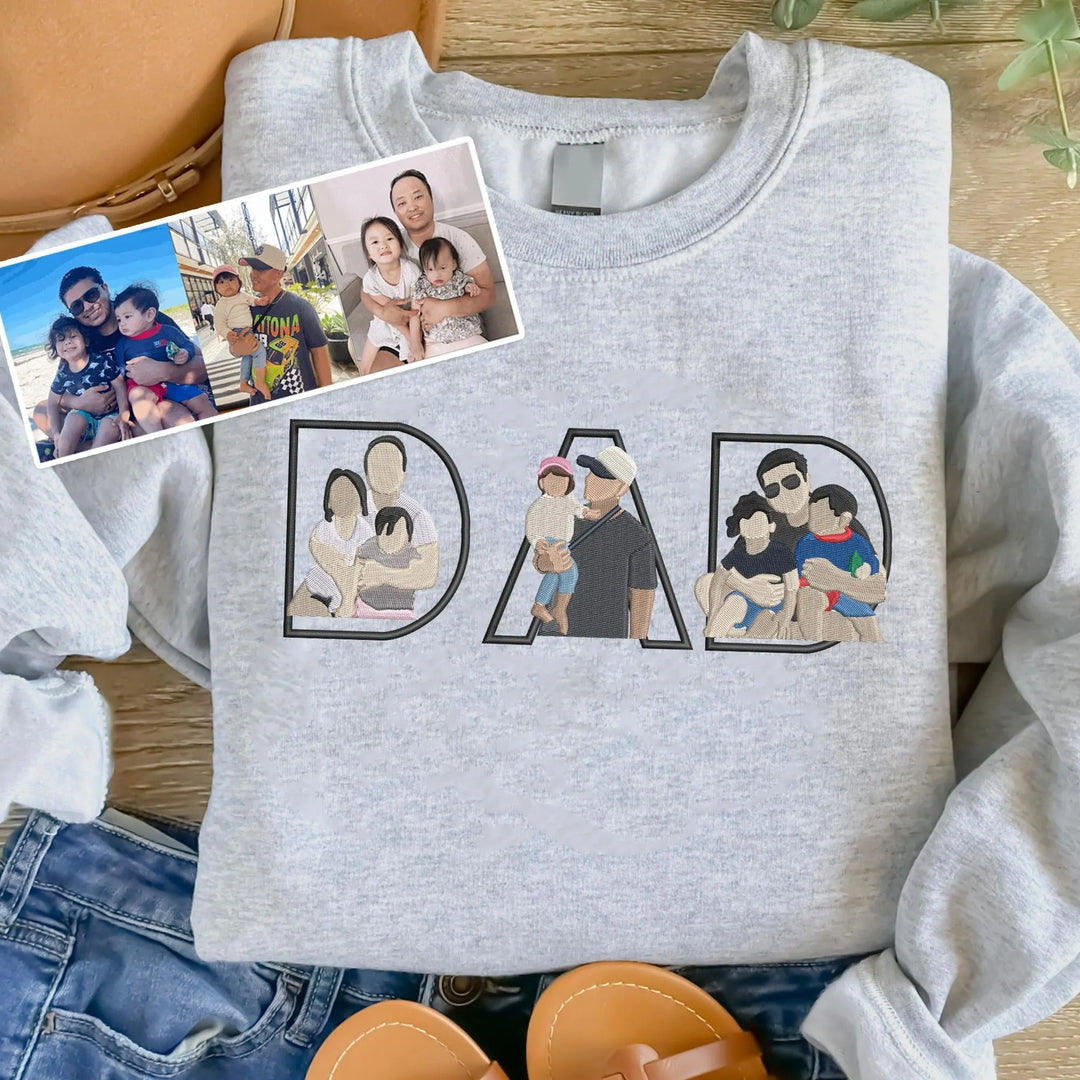 T-shirt et sweat-shirts personnalisés brodés à partir de photos pour PAPA